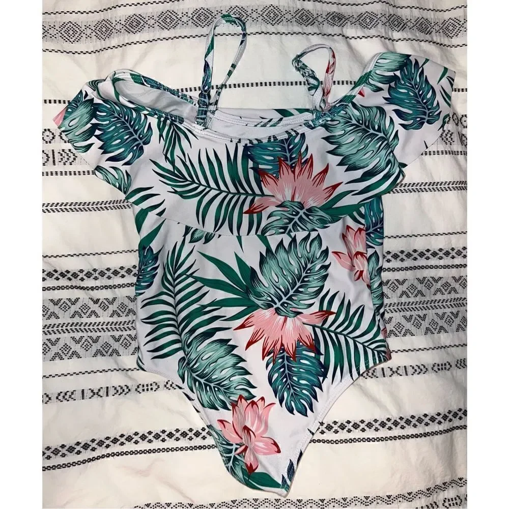 Toddler Girls Tropical Flounce One Piece Swimsuit